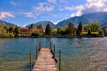 viscontea island Lombardy Lecco Italyの写真素材