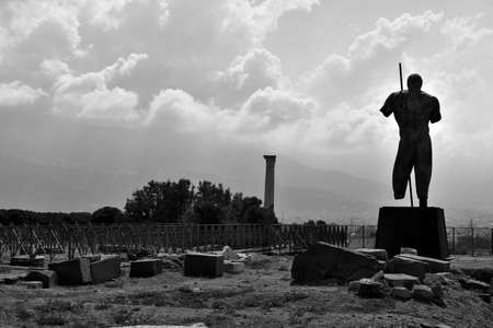 Ruins of Ancient Roman city of Pompeii Italy, was destroyed and buried with ash after Vesuvius...