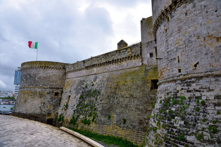 Angioino Aragonese castle of Gallipoli May 3 2018 Gallipoli Salento Italyのeditorial素材