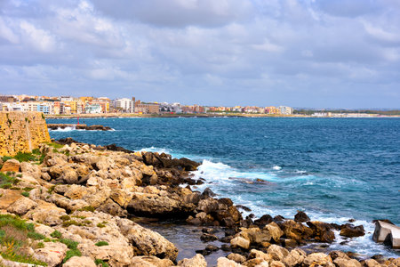 Panoramic view of Gallipoli, Italyの写真素材