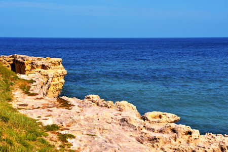 View of the beautiful coast Otranto, Italy