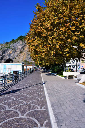 walk to the sea of the village September 30 2018 Maiori Amalfitan Coastのeditorial素材