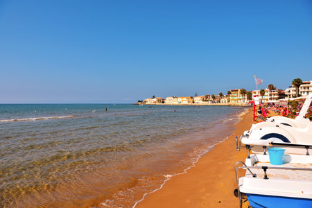 sampieri beach Ragusa Sicily Italyの写真素材