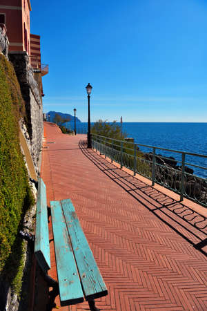 the sea promenade in Genoa nervi Italyの写真素材