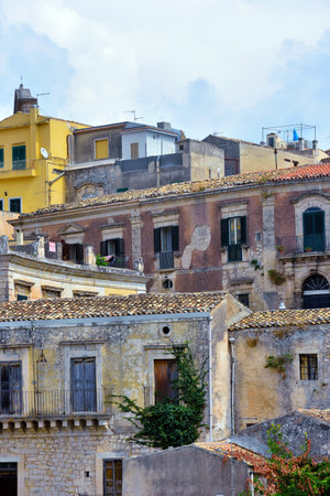 panorama of modica Sicily Italyの写真素材