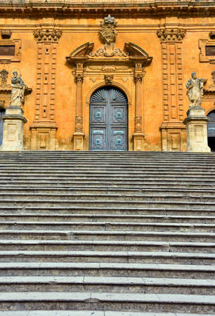 Cathedral of San Pietro in baroque style Modica Sicily Italyの写真素材