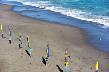 the beach of Celle Ligure Liguria Italyの写真素材
