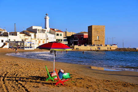 torre scalambra near Casa Montalbano in the province of Ragusa which has become famous for being the location of a well-known TV serie Sep 16 2018 Punta Secca Italyのeditorial素材