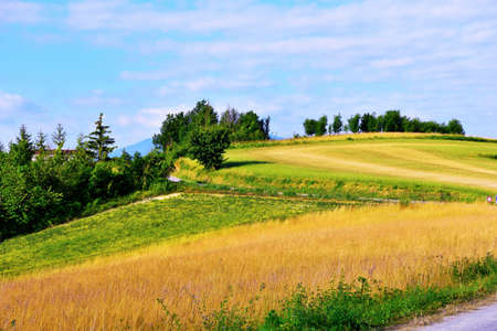 panorama of the langhe in sale san giovanni cuneo italy