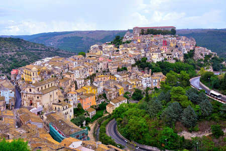 panorama of Ragusa Ibla Sicily Italyの写真素材