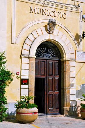 town hall in the historic center of the Calabrian village16 September 2021 Tropea Italyのeditorial素材