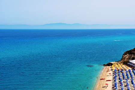 beach and sea of Tropea Calabria Italyの写真素材