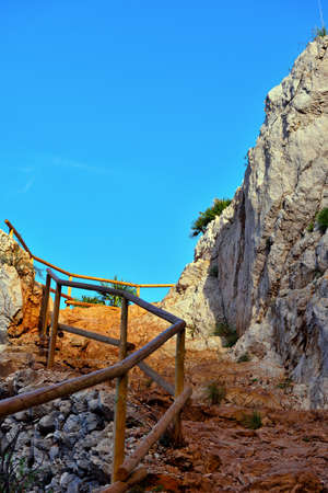 coastal path in the zingaro natural reserve sicily italyの写真素材