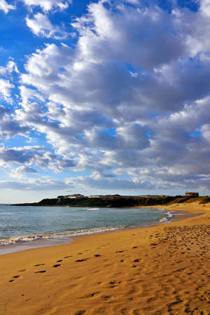 sunset over the sea in the Cava Randello Integral Nature Reserve, Scoglitti, Sicily, Italy