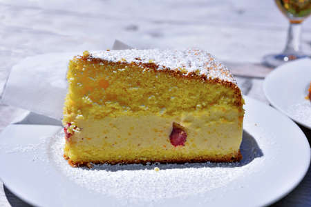 High and fluffy South Tyrolean yoghurt cake typical dessert