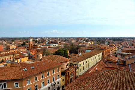 panorama seen from the Este castle - 11 February 2018 Ferrara Italy