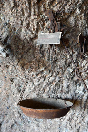 small museum of arts and crafts built in an Etruscan cave developed on various levels all dug into the tuff rock May 20 2022 Civita di Bagnoregio Italyのeditorial素材