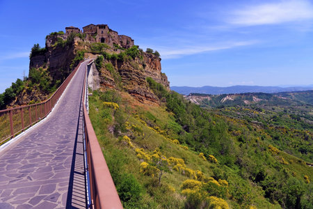 landscape civita di Bagnoregio Viterbo Italyのeditorial素材