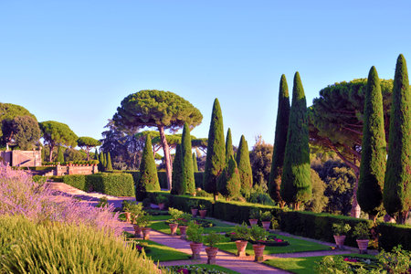 pontifical gardens of castel gandolfo lazio italyの写真素材