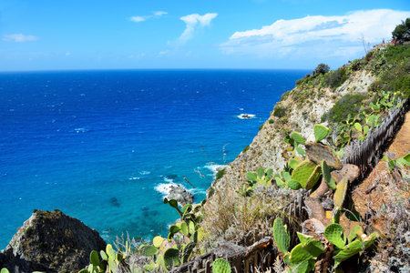 panorama from the lighthouse of Capo vaticano Calabria Italyの写真素材