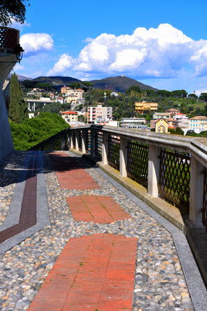 Roman walk in Celle Ligure Liguria Italyの写真素材