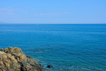 the coast and the sea between cogoleto and varazze liguria italy