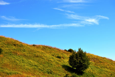 panorama from the path to antola mountain liguria italyの写真素材