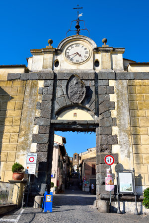 Porta Maggiore or Castle Anguillara Sabazia Italyのeditorial素材