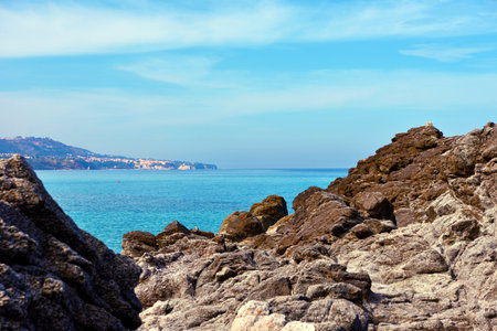 panorama of the marine coast in Zambrone Calabria Italyの写真素材