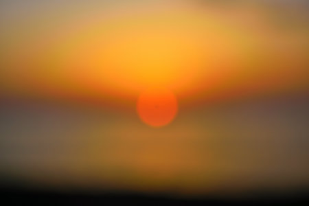Blurred sunset over the sea in Marina di Zambrone Tropea Calabria Italyの写真素材