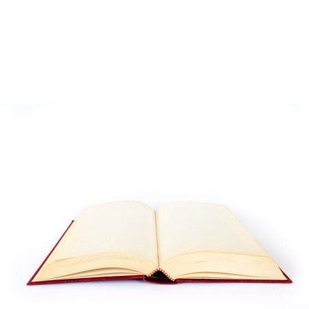 Empty book on white backgroundの写真素材