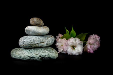 Stones on black backgroundの写真素材