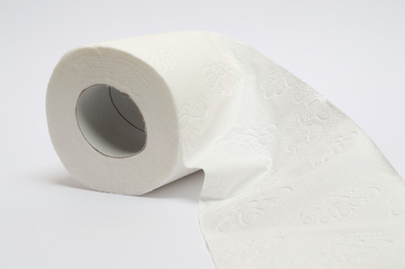 toilet paper on white background