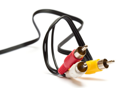 RCA connectors on a white backgroundの写真素材