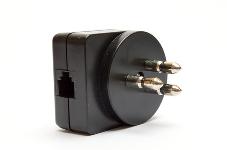 telephone jack on white background