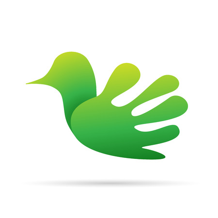 Vector sign bird in abstract shapeのイラスト素材