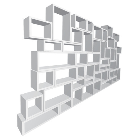 Vector modular shelving 3dのイラスト素材