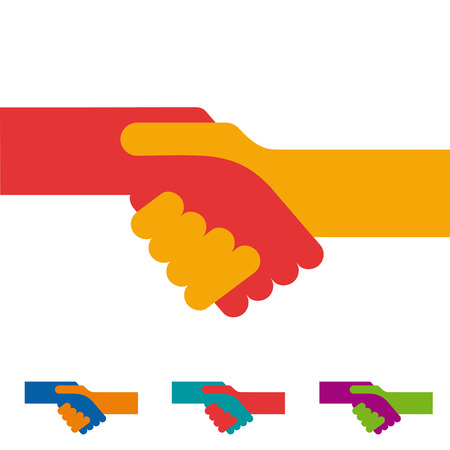Vector sign handshake. Flat designのイラスト素材