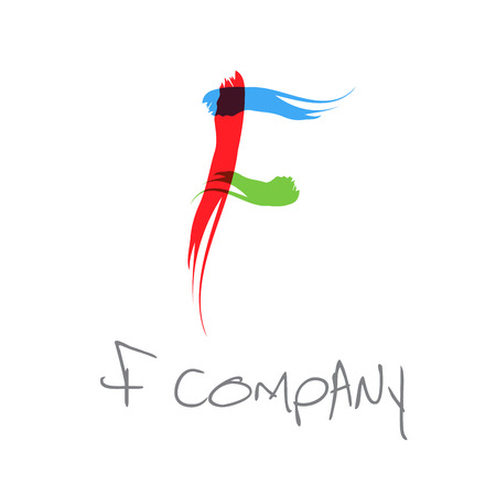 Vector initial letter F scrawled textのイラスト素材