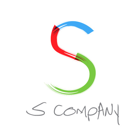 Vector initial letter S scrawled textのイラスト素材