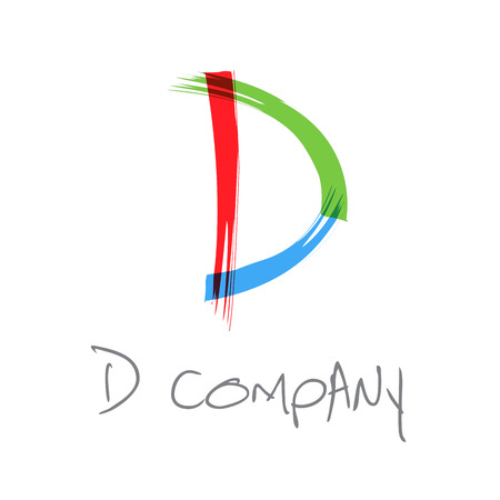 Vector initial letter D scrawled textのイラスト素材