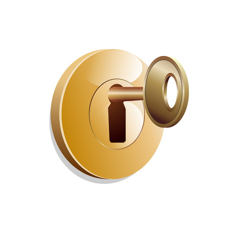 Vector sign home security key in the lockのイラスト素材