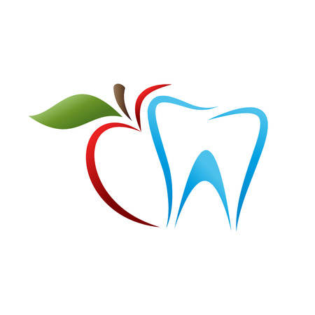 Vector sign dentist. Bite the appleのイラスト素材