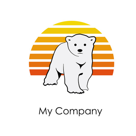 Vector sign Bear and sunのイラスト素材