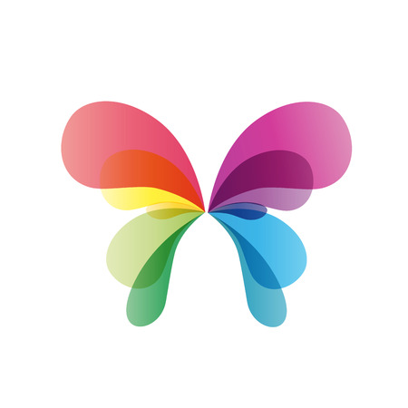 Vector sign rainbow butterflyのイラスト素材