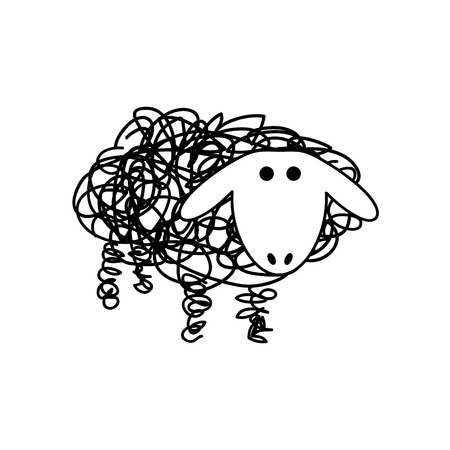 Vector sign sheep and woolのイラスト素材