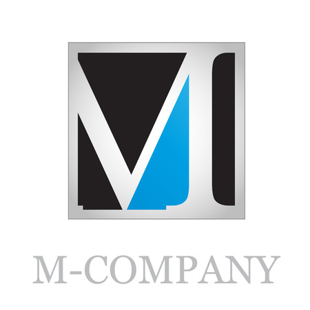 Vector button initial letter M on black backgroundのイラスト素材