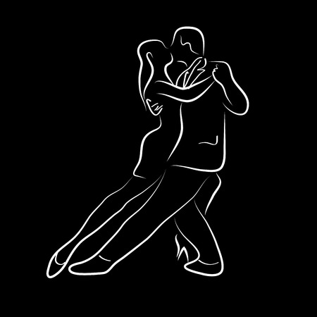 Vector illustration waltz and tango balletのイラスト素材