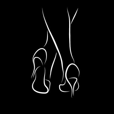 Vector illustration sexy legs, high-heeled shoesのイラスト素材