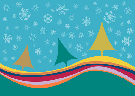 Vector Colorful Winter Backgroundのイラスト素材